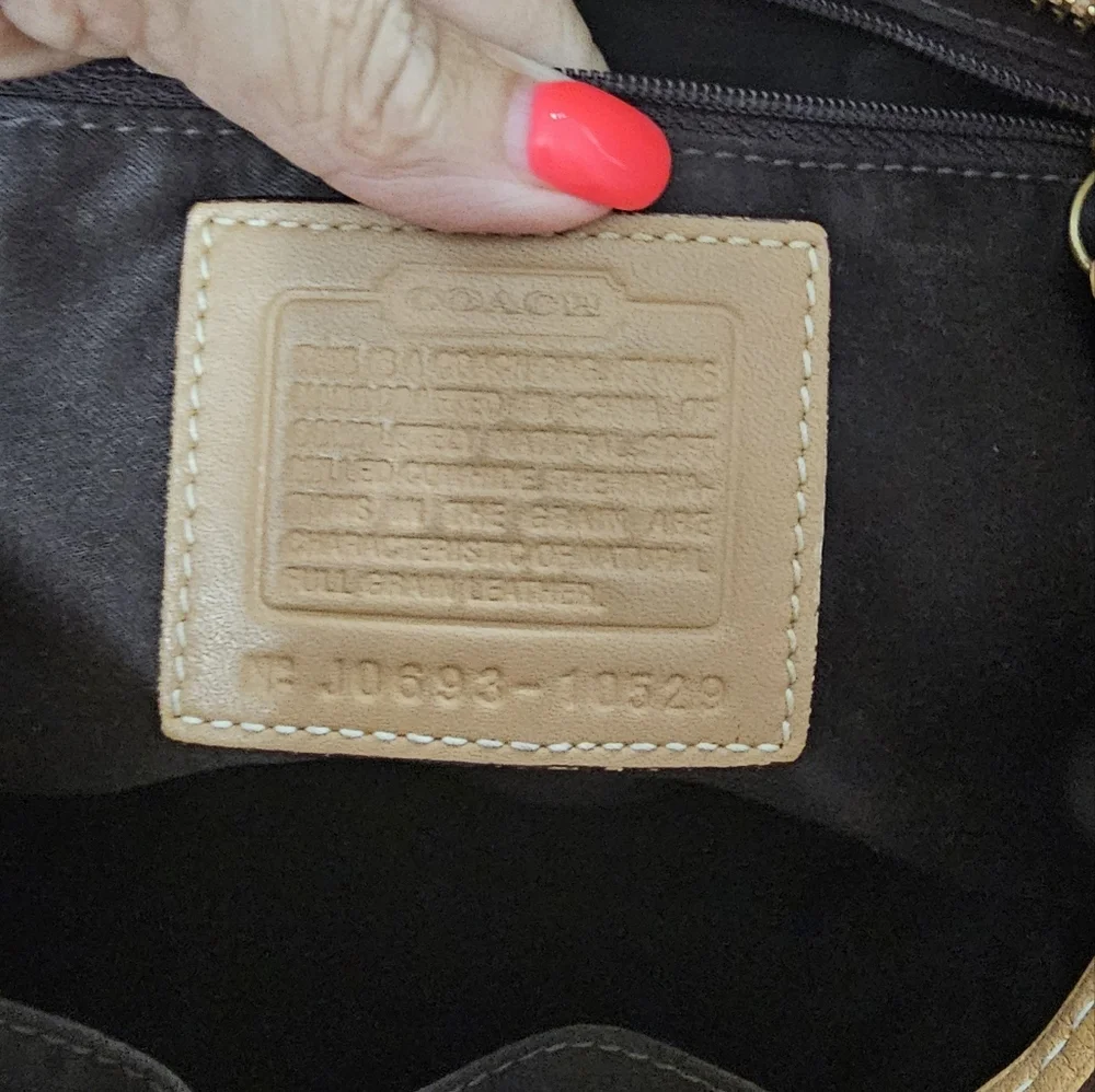 Coach all leather beige  satchel - Picture 6 of 8